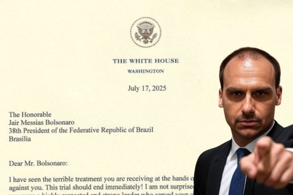 Eduardo mostra carta de Trump a Bolsonaro e manda  ÚLTIMO RECADO