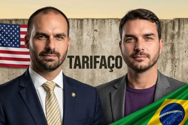 Eduardo e Flávio Bolsonaro representam Brasil em audiência nos EUA sobre tarifaço de Trump