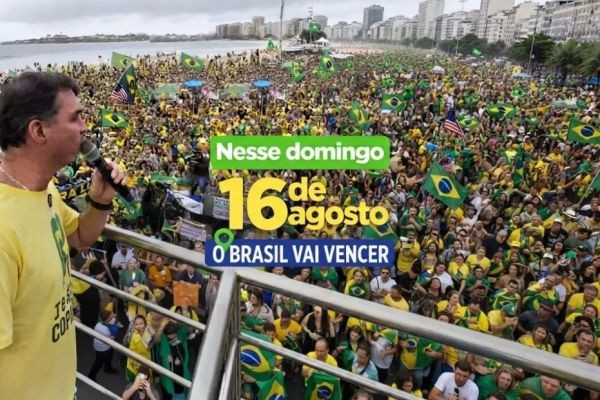 O resgate do Brasil começa domingo, Flávio Bolsonaro faz convite